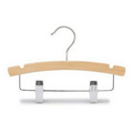 10" Natural Wooden Baby Hanger w/ Clips